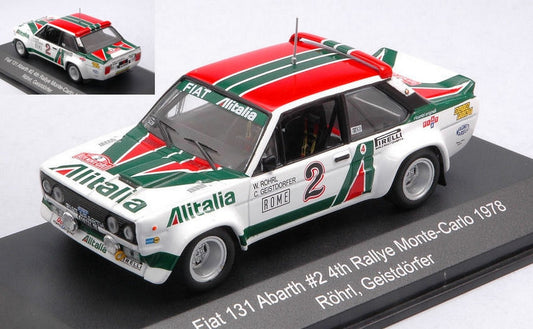 MODÈLE RÉDUIT COMPATIBLE AVEC FIAT 131 ABARTH N.2 4ème RALLYE MONTE CARLO 1978 ROHRL-GEISTDORFER 1:43 CMR CLASSIC MODEL REPLI