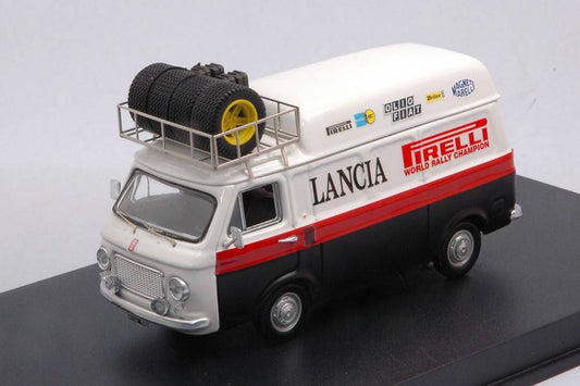 SCALE MODEL COMPATIBLE WITH FIAT 238 VAN HIGH ROOF WITH LUGGAGE RACK RALLY ASSIST LANCIA 1973 1:43 RIO RI4667