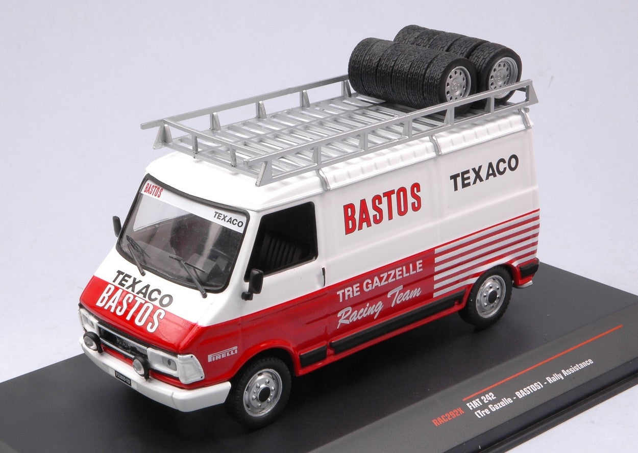 MODELE REDUIT COMPATIBLE AVEC FIAT 242 BASTOS ASSISTANCE AVEC GALERIE DE TOIT 1:43 IXO MODEL RAC292X