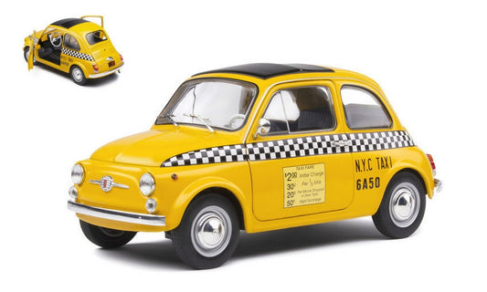 SCALE MODEL COMPATIBLE WITH FIAT 500 1965 TAXI NYC 1:18 SOLID SL1801407