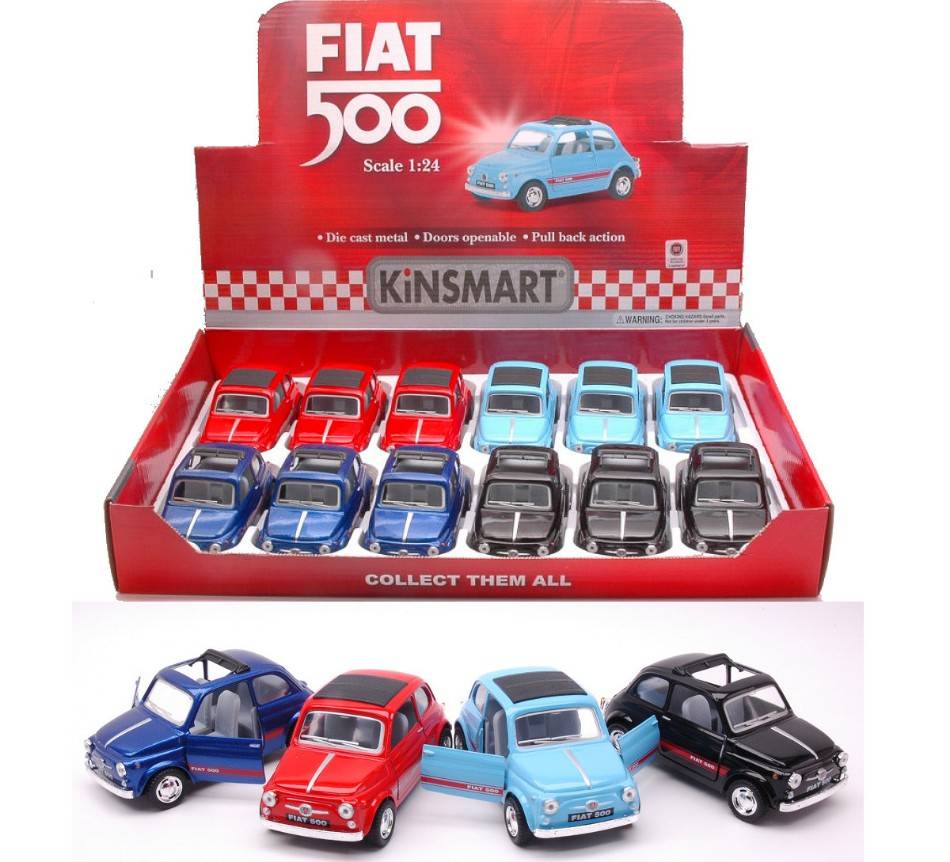 SCALE MODEL COMPATIBLE WITH FIAT 500 ABARTH CLASSIC 1:24 KINSMART KT5004D