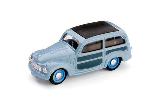 MODELE REDUIT COMPATIBLE AVEC FIAT 500 C BELVEDERE CHIUSA 1951 BLEU 1:43 BRUMM BM0029-02