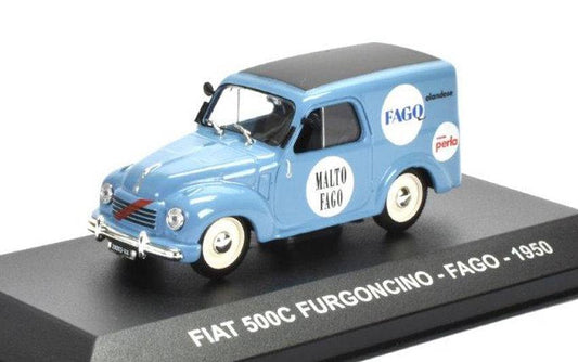 SCALE MODEL COMPATIBLE WITH FIAT 500 C FAGO VAN 1950 1:43 PUBLISHING PE100