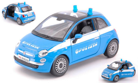 SCALE MODEL COMPATIBLE WITH FIAT 500 POLIZIA 1:24 NEW RAY NY71353 MODEL