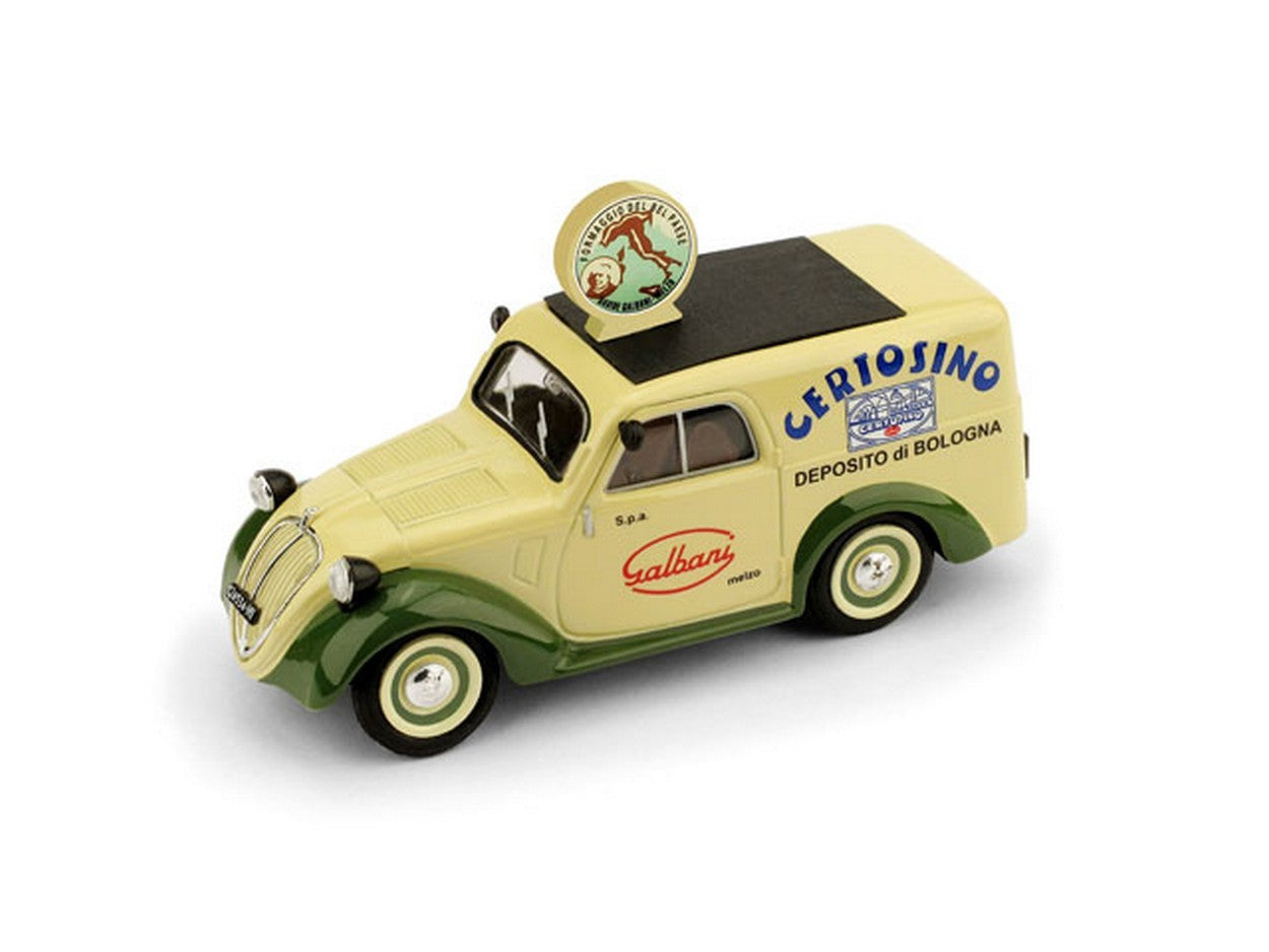 MODELLINO IN SCALA COMPATIBILE CON FIAT 500B FURGONE 1950 GALBANI 1:43 BRUMM BM0554