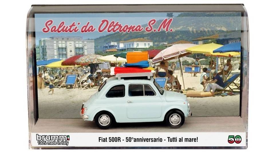 SCALE MODEL COMPATIBLE WITH FIAT 500R ITALIAN HOLIDAYS 50th ANNIVERSARY BRUMM 1:43 BRUMM BMS2209