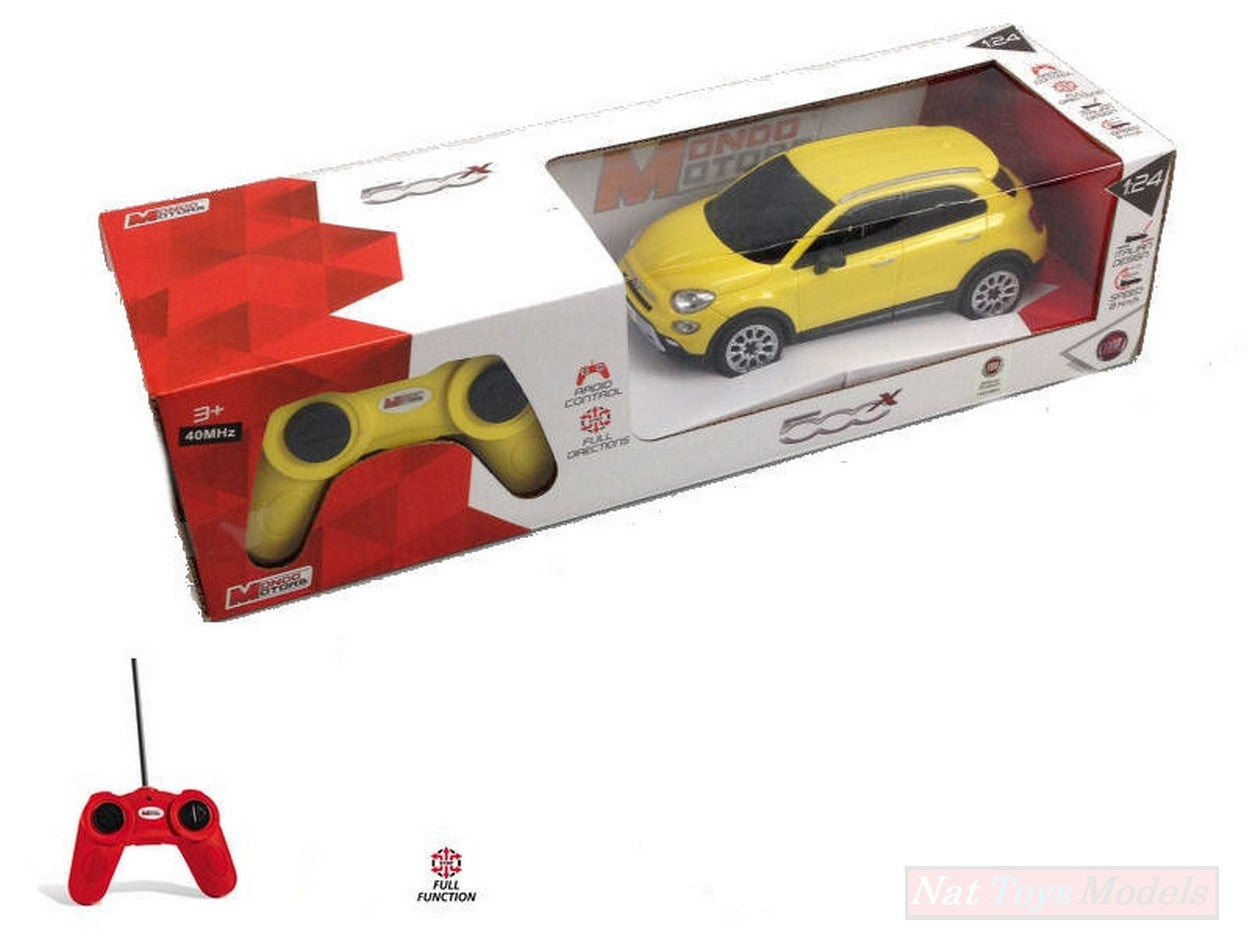 SCALE MODEL COMPATIBLE WITH FIAT 500X YELLOW RADIO CONTROL 1:24 MONDO MOTORS MM63422Y