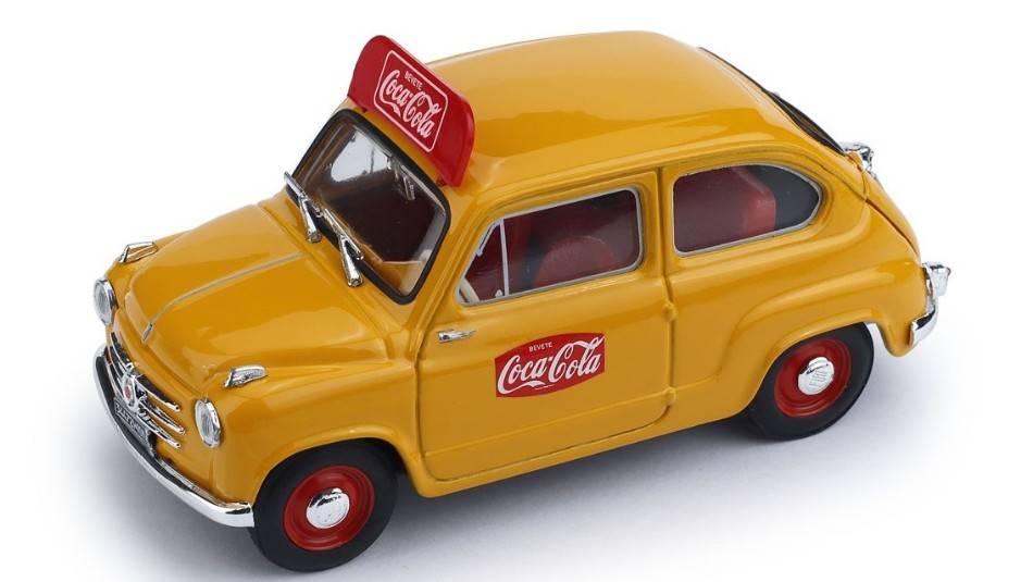 SCALE MODEL COMPATIBLE WITH FIAT 600 1st SERIES 1960 COCA COLA 1:43 BRUMM BM0491B