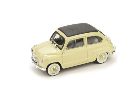 MODELLINO IN SCALA COMPATIBILE CON FIAT 600 CONVERTIBILE CHIUSA 1956 BEIGE CHIARO 1:43 BRUMM BM0249-09