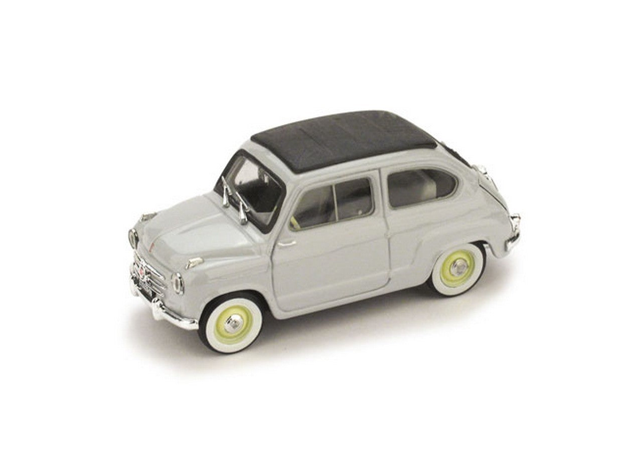 SCALE MODEL COMPATIBLE WITH FIAT 600 CONVERTIBLE CLOSED 1956 PEARL GRAY 1:43 BRUMM BM0249-03