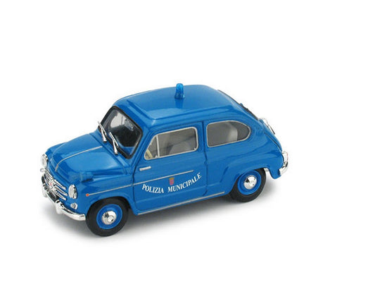 SCALE MODEL COMPATIBLE WITH FIAT 600 D ROME MUNICIPAL POLICE 1960 1:43 BRUMM BM0456