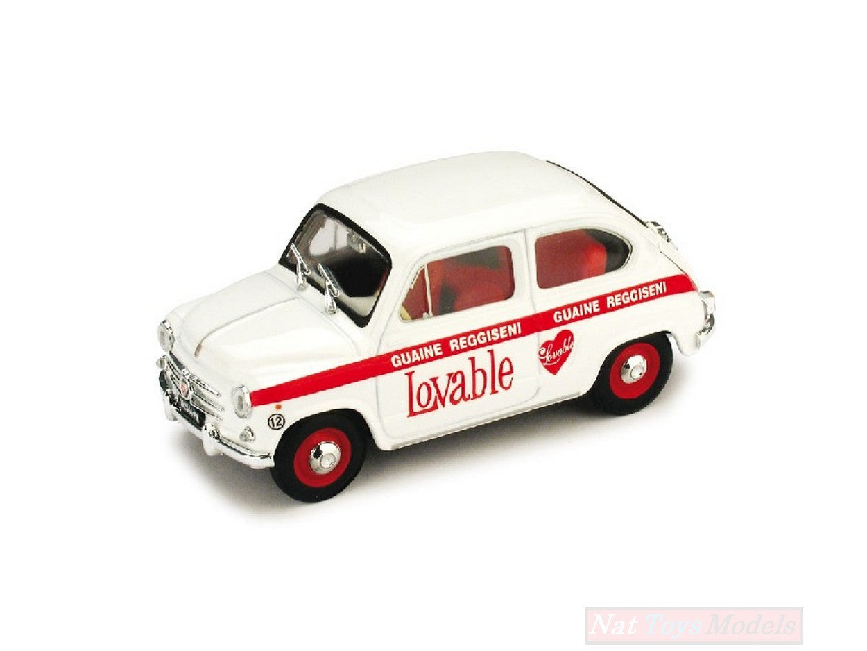 MODELE REDUIT COMPATIBLE AVEC FIAT 600 INTIMO LOVABLE 1960 1:43 BRUMM BM0412