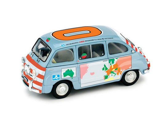 SCALE MODEL COMPATIBLE WITH FIAT 600 MULTIPLA 1960 GRAZIANO ROSSI MOTORHOME 1:43 BRUMM BM0401