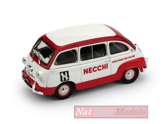 MODELLINO IN SCALA COMPATIBILE CON FIAT 600 MULTIPLA 1960 MACCHINE DA CUCIRE NECCHI 1:43 BRUMM BM0585