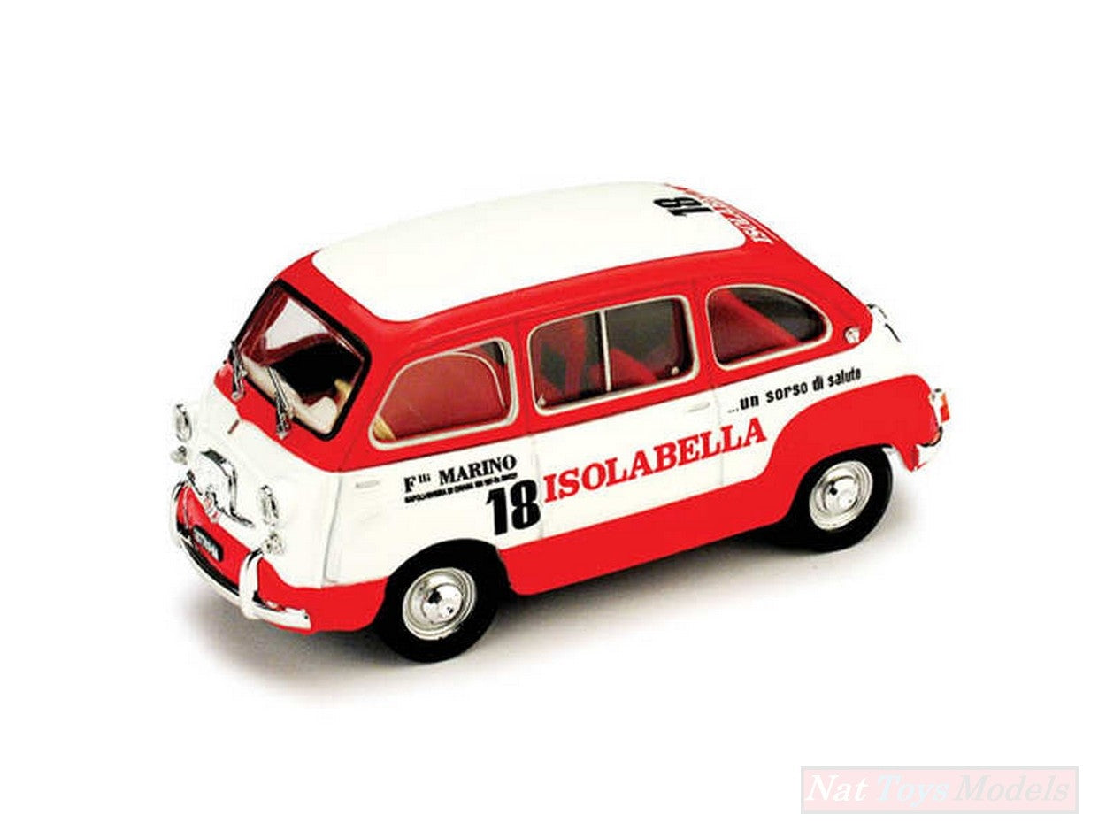 MODELLINO IN SCALA COMPATIBILE CON FIAT 600 MULTIPLA AMARO ISOLABELLA 1960 1:43 BRUMM BM0410