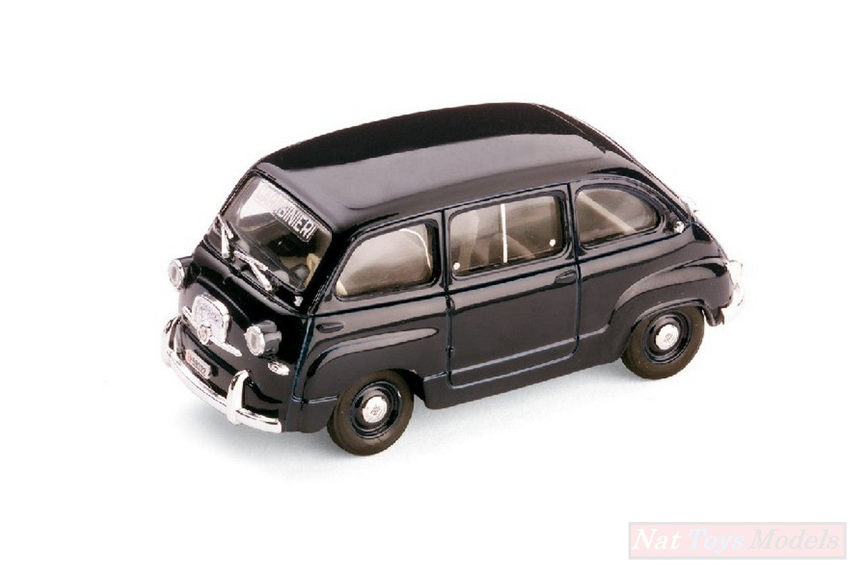 MODELLINO IN SCALA COMPATIBILE CON FIAT 600 MULTIPLA CARABINIERI 1956 1:43 BRUMM BM0309