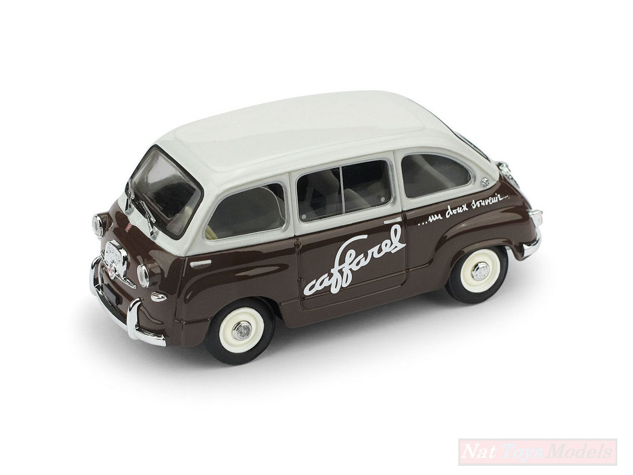 SCALE MODEL COMPATIBLE WITH FIAT 600 MULTIPLA CHOCOLATE CAFFAREL 1956 1:43 BRUMM BM0595