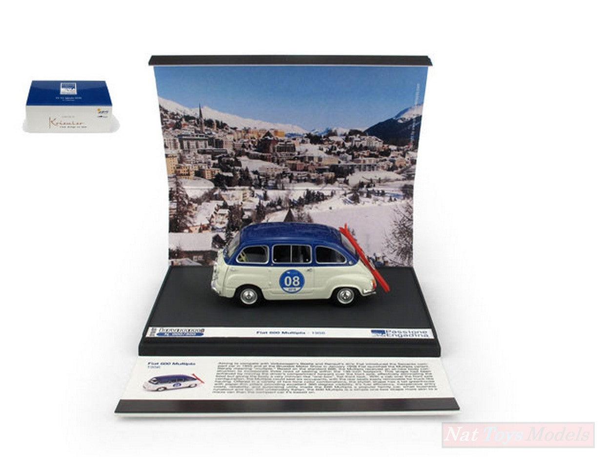 SCALE MODEL COMPATIBLE WITH FIAT 600 MULTIPLA PASSION ENGADINA 2019 1:43 BRUMM BMS1907