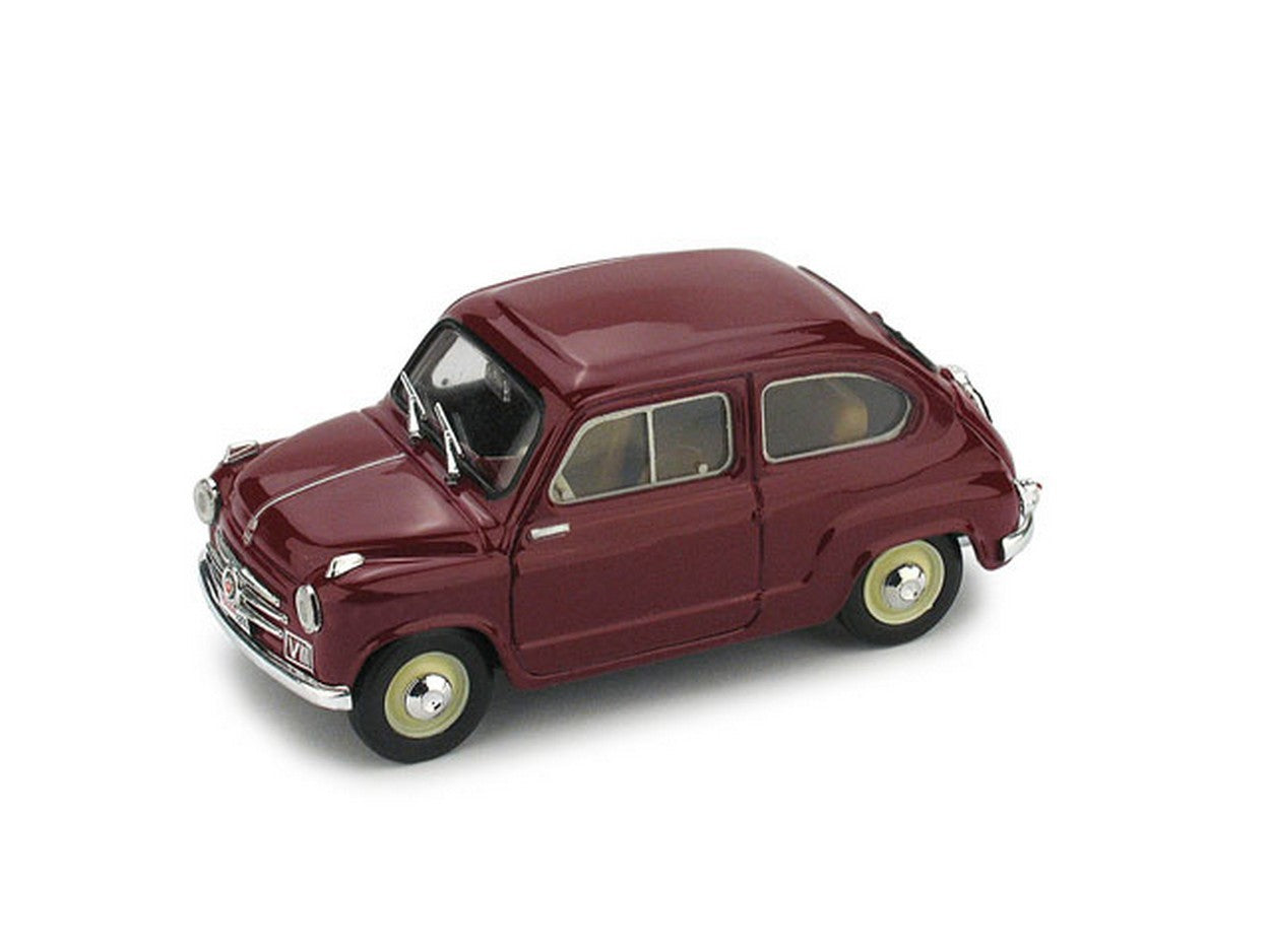 MODELLINO IN SCALA COMPATIBILE CON FIAT 600 POLIZIA STRADALE 1955 1:43 BRUMM BM0452