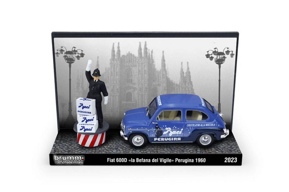 MODÈLE RÉDUIT COMPATIBLE AVEC FIAT 600D LA BEFANA DEL VIGILE PERUGINA 1960 ED.LIM.1:43 BRUMM BMS2301