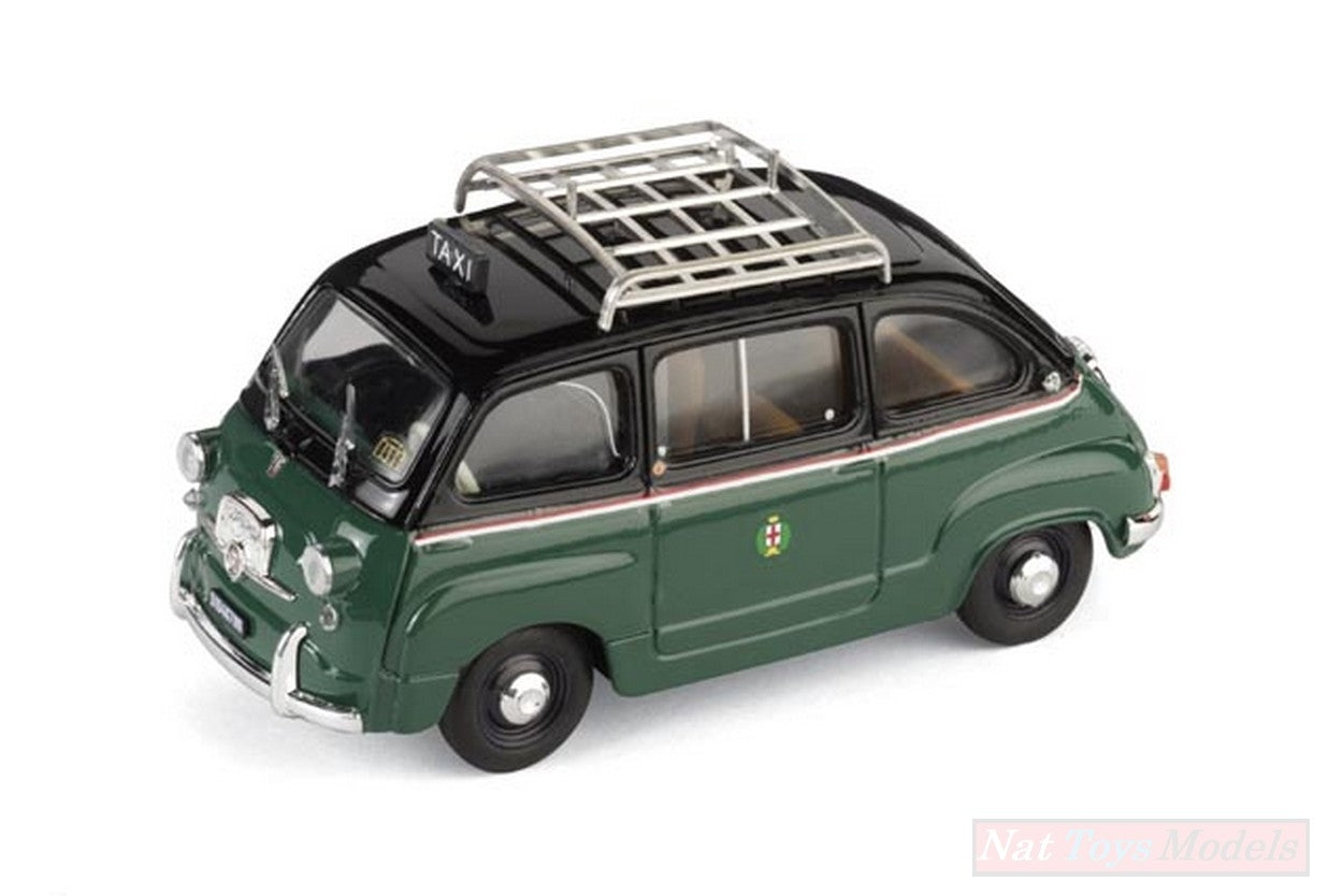 MODÈLE RÉDUIT COMPATIBLE AVEC FIAT 600D MULTIPLA TAXI DE MILAN 1960 PORTE-BAGAGES PHOTOGRAVÉ 1:43 BRUMM BM0334