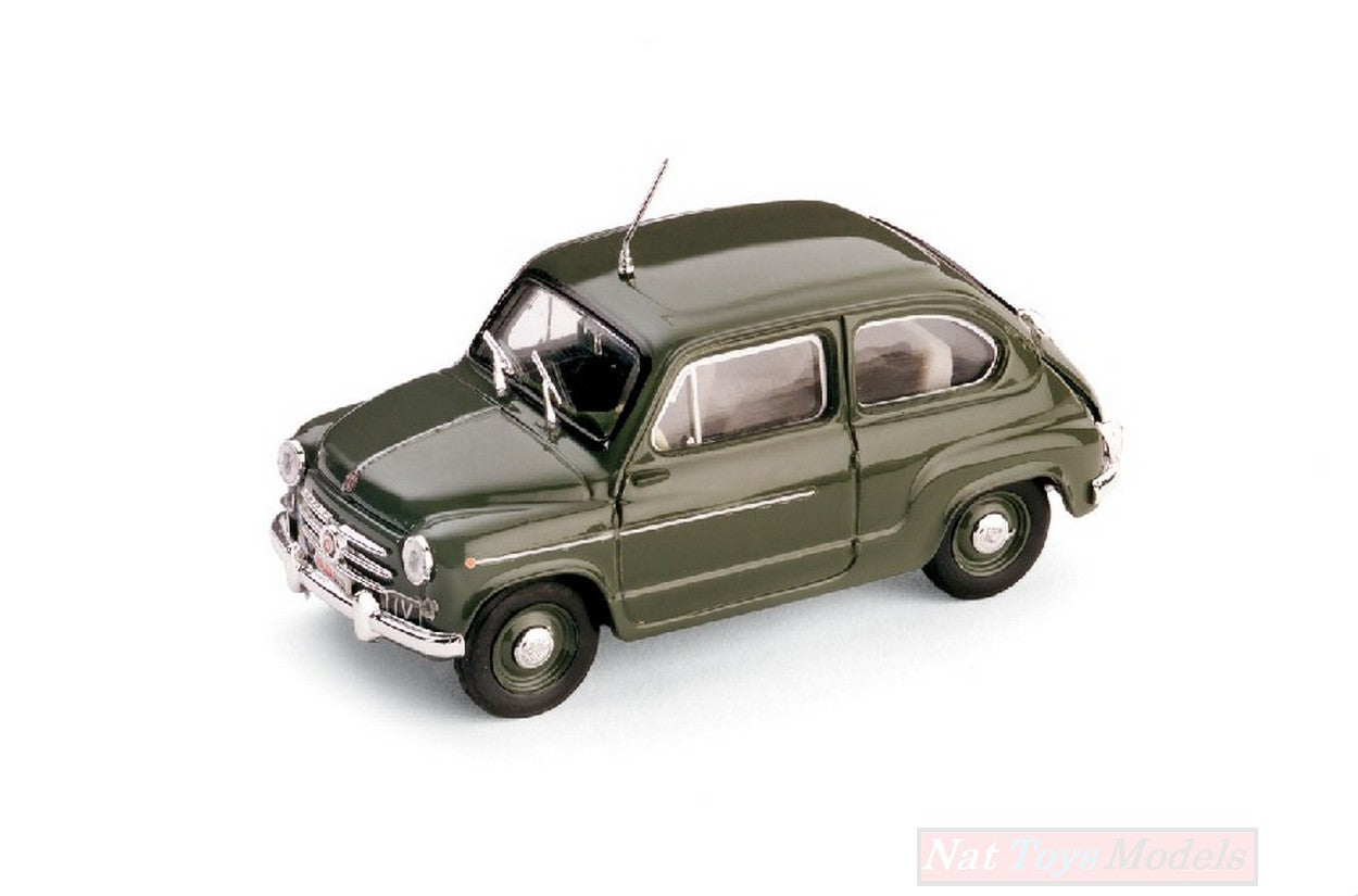 MODELLINO IN SCALA COMPATIBILE CON FIAT 600D POLIZIA STRADALE 1960 1:43 BRUMM BM0308