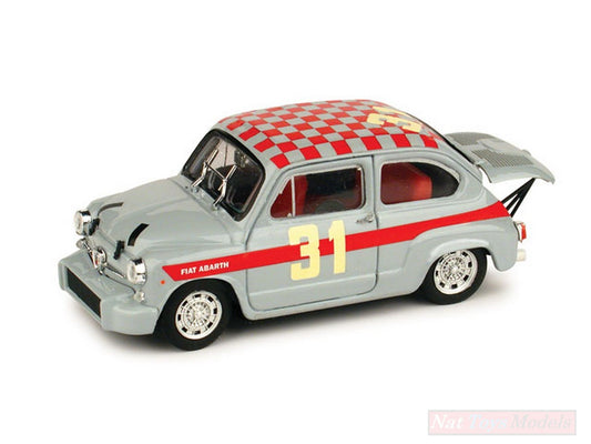 SCALE MODEL COMPATIBLE WITH FIAT ABARTH 1000 N.31 OFFICIAL CORSA ABARTH 1966 LEO CELLA 1:43 BRUMM BM0369C