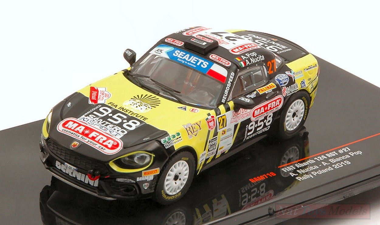 MODELLINO IN SCALA COMPATIBILE CON FIAT ABARTH 124 RGT N.27 RALLY POLEN 2019 NUCITA-POP 1:43 IXO MODEL RAM718