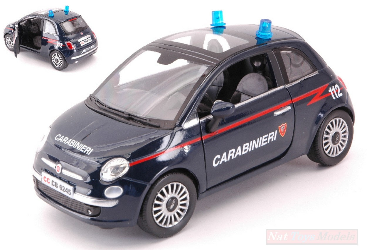 MODELLINO IN SCALA COMPATIBILE CON FIAT NUOVA 500 CARABINIERI 1:24 NEW RAY NY71363