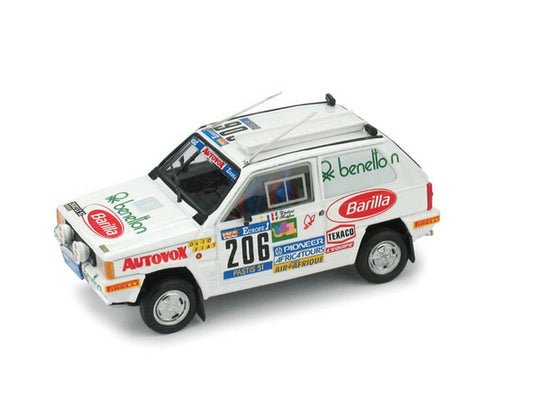 MODELE REDUIT COMPATIBLE AVEC FIAT PANDA N.206 RETRAITE PARIS DAKAR 1984 HOEPFNER-DHELIAT 1:43 BRUMM BM0458