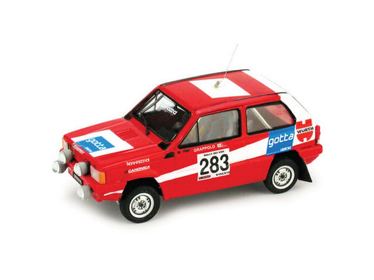 MODELLINO IN SCALA COMPATIBILE CON FIAT PANDA N.283 RALLY DEI VINI 1981 N.283 TRANSKIT ARENA MODELLI 1:43 BRUMM BMK003