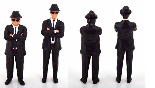 SCALE MODEL COMPATIBLE WITH FIGURINES SET WITH 2 FIGURINES JAKE AND ELWOOD 1:18 KK SCALE KKFIG009