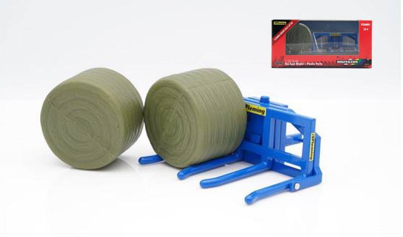 MODELLINO IN SCALA COMPATIBILE CON FLEMING DOUBLE BALE LIFTER 1:32 BRITAINS LC43265