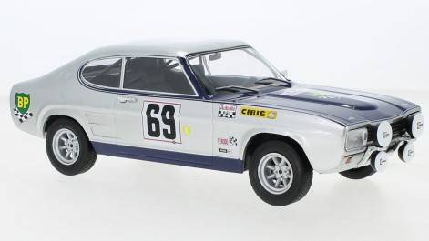 MODELE REDUIT COMPATIBLE AVEC FORD CAPRI MKI 2600 GT N.69 TOUR DE CORSE 1969 PIOT/TODT 1:18 MODELCARGROUP MCG18298