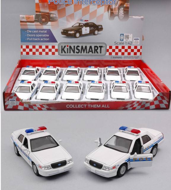 MODELLINO IN SCALA COMPATIBILE CON FORD CROWN VICTORIA POLICE INTERCEPTOR cm 12,5 KINSMART KT5342D