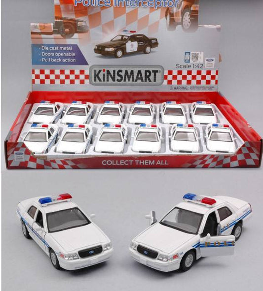 MODELLINO IN SCALA COMPATIBILE CON FORD CROWN VICTORIA POLICE INTERCEPTOR cm 12,5 KINSMART KT5342D