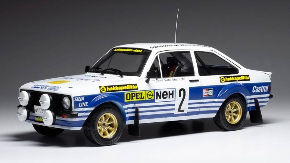 SCALE MODEL COMPATIBLE WITH FORD ESCORT MK II RS 1800 N.2 RALLY SWEDEN 1977 VATANEN/HARRYMAN 1:18
 IXO MODEL 18RMC142