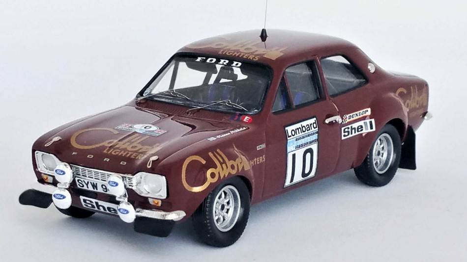 SCALE MODEL COMPATIBLE WITH FORD ESCORT MK1 N.10 RAC RALLY 1974 MIKKOLA/DAVENPORT 1:43 TROFEU TFRRUK84