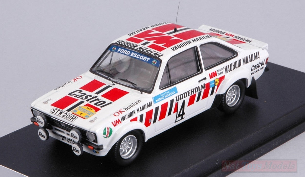 MODELLINO IN SCALA COMPATIBILE CON FORD ESCORT MK2 N.4 SWEDEN RALLY 1979 MIKKOLA-HERTZ 1:43 TROFEU TFRRSE03