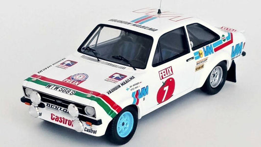 MODELLINO IN SCALA COMPATIBILE CON FORD ESCORT MK2 N.7 RALLY OF 1000 LAKES 1978 VATANEN/AHO 1:43 TROFEU TFRRFI19