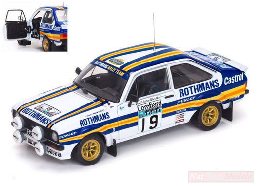 SCALE MODEL COMPATIBLE WITH FORD ESCORT MKII RS 1800 N.19 6th RAC RALLY 1980 T.MAKINEN-M.HOLMES 1:18 SUNSTAR SS4497