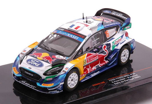 MODELLINO IN SCALA COMPATIBILE CON FORD FIESTA N.16 RALLY PORTUGAL 2021 FOURMAUX/JAMOUL 1:43 IXO MODEL RAM819B