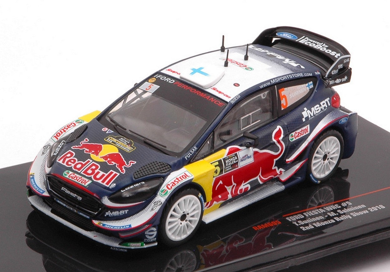 MODELLINO IN SCALA COMPATIBILE CON FORD FIESTA RS WRC N.5 2nd RALLY MONZA 2018 SUNINEN-SALMINEN 1:43 IXO MODEL RAM695