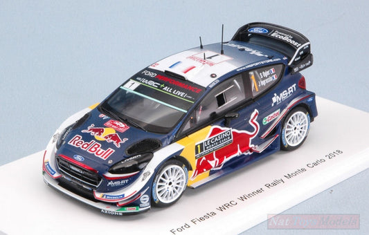 MODELLINO IN SCALA COMPATIBILE CON FORD FIESTA WRC N.1 WINNER MONTE CARLO 2018 S.OGIER-J.INGRASSIA 1:43 SPARK MODEL S5951