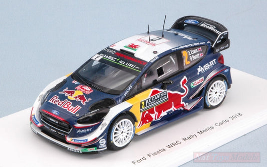 MODELLINO IN SCALA COMPATIBILE CON FORD FIESTA WRC N.2 6th MONTE CARLO 2018 E.EVANS-D.BARRIT 1:43 SPARK MODEL S5952