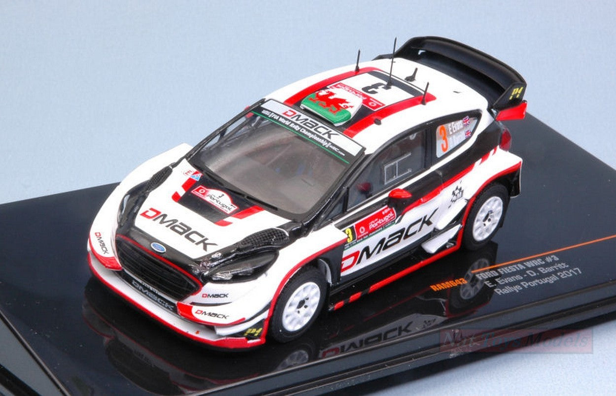 MODELLINO IN SCALA COMPATIBILE CON FORD FIESTA WRC N.3 6th RALLY PORTUGAL 2017 EVANS-BARRITT 1:43 IXO MODEL RAM643