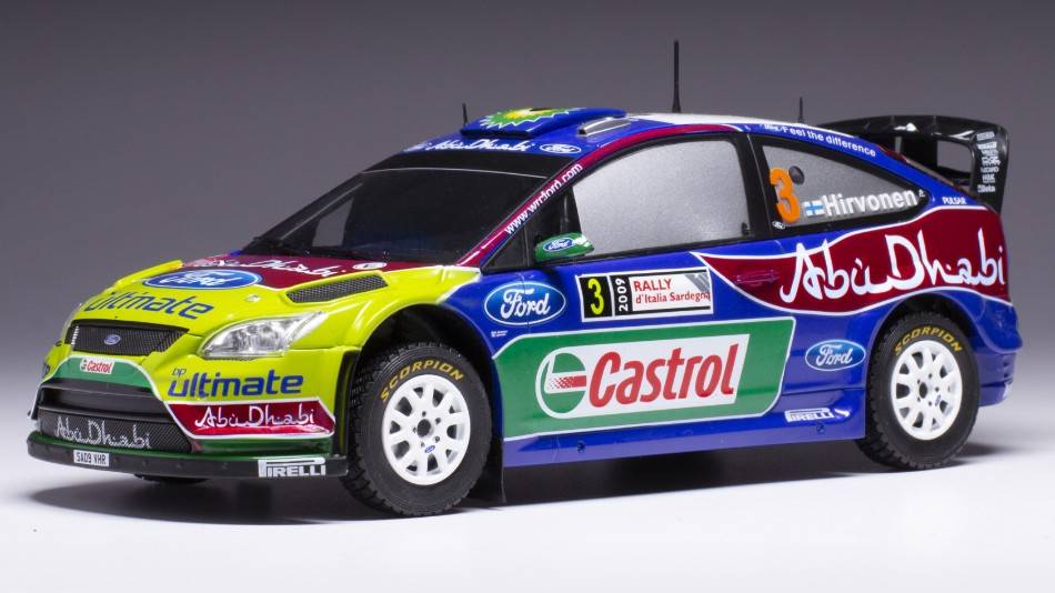 MODELLINO IN SCALA COMPATIBILE CON FORD FOCUS RS WRC N.3 RALLY SARDINIEN 2009 HIRVONEN/LEHTINEN 1:24
 IXO MODEL 24RAL027B