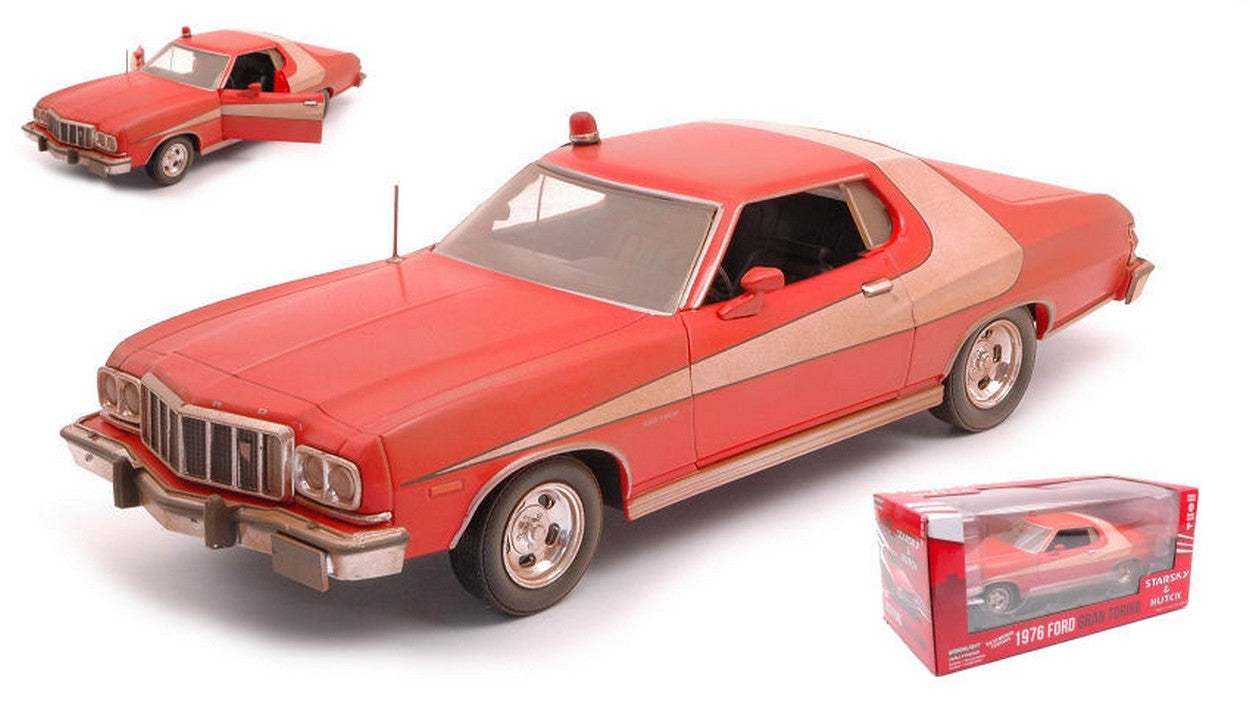 MODELLINO IN SCALA COMPATIBILE CON FORD GRAN TORINO 1976 STARSKY AND HUTCH 1975-79 MUDDY VERSION 1:24 GREENLIGHT GREEN84121