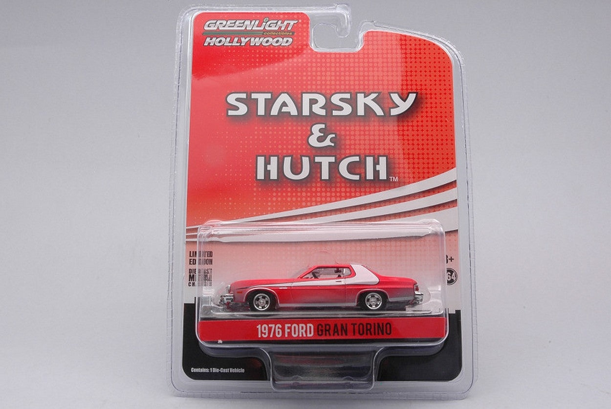 SCALE MODEL COMPATIBLE WITH FORD GRAN TORINO 1976 STARSKY &amp; HUTCH DIRTY VERSION 1:64 GREENLIGHT GREEN44855F