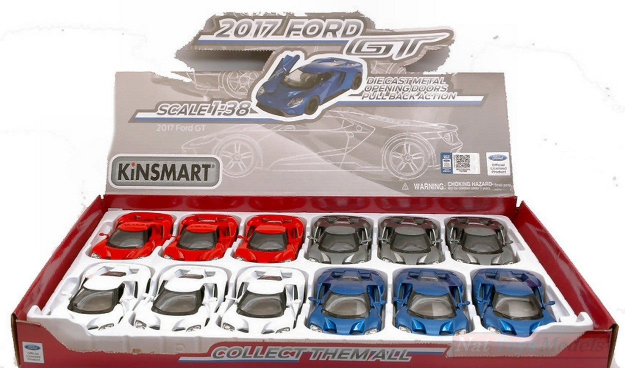 SCALE MODEL COMPATIBLE WITH FORD GT 2017 cm 12 COL.ASS. SCALE 1:38 KINSMART KT5391D